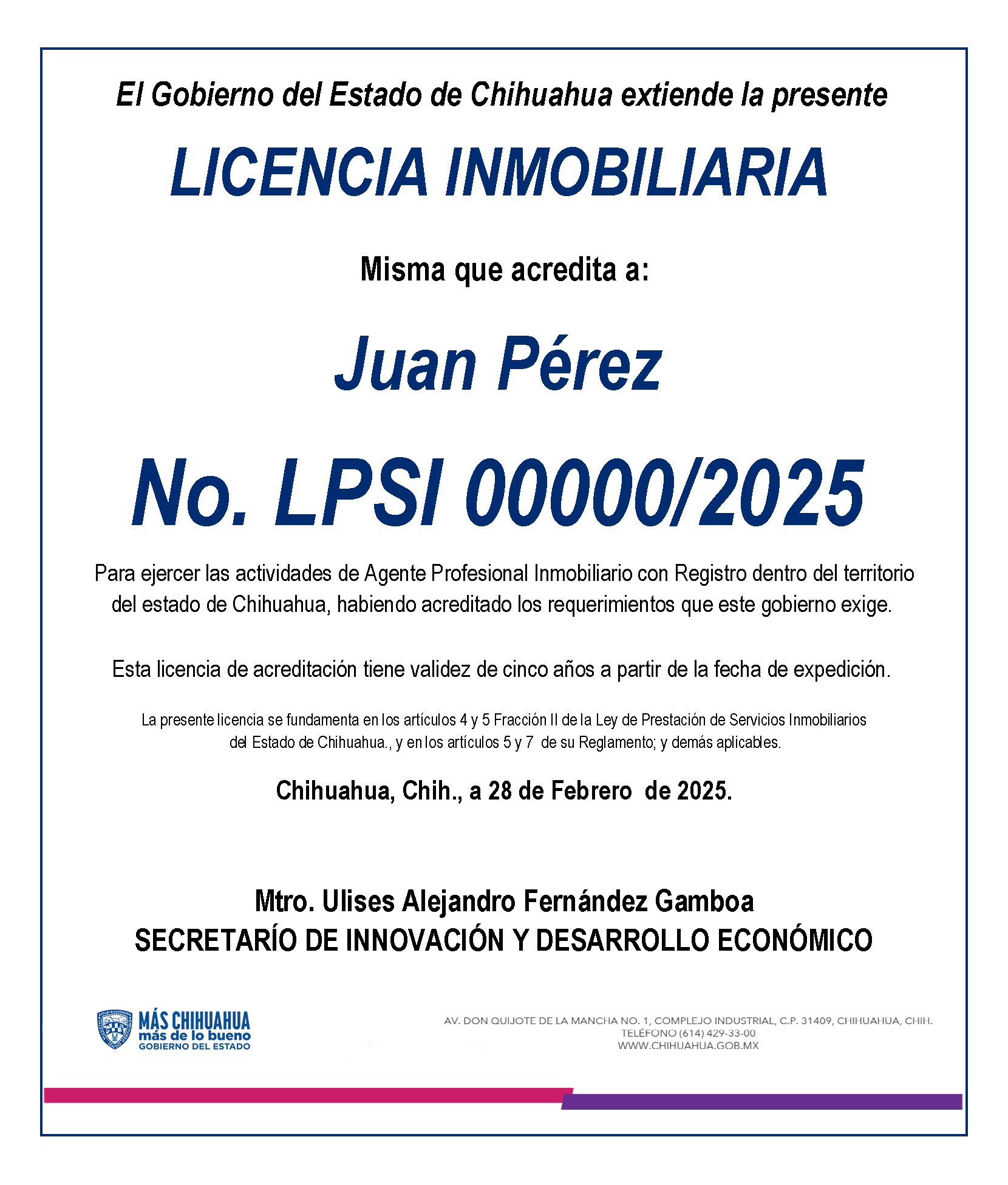 Ejemplo de Licencia